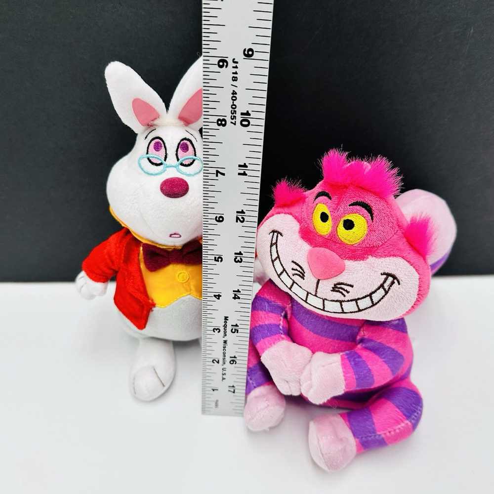 Disney Classics Alice in Wonderland White Rabbit & Cheshire Cat Stuffed Plush 9” - Picture 7 of 7
